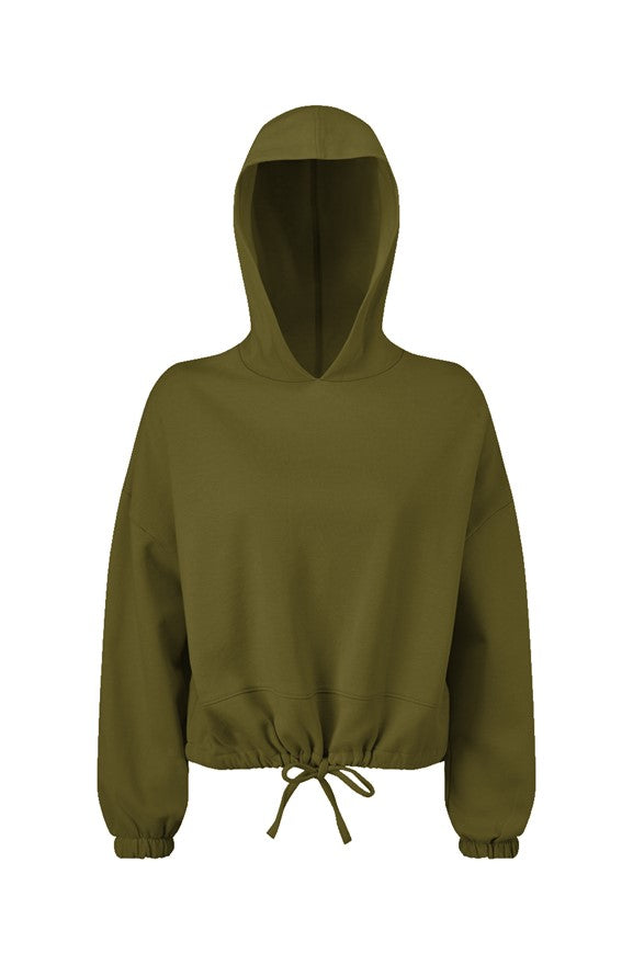 Ladies&amp;#39; Cropped Oversize Hooded Sweatshirt