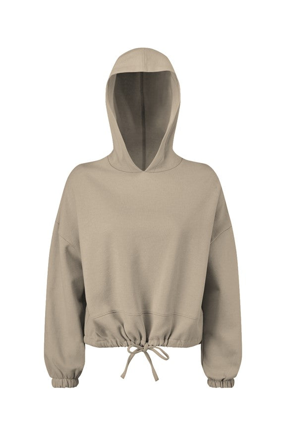 Ladies&amp;#39; Cropped Oversize Hooded Sweatshirt