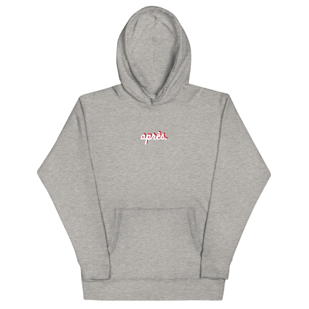 apres ski hoodie - cursive